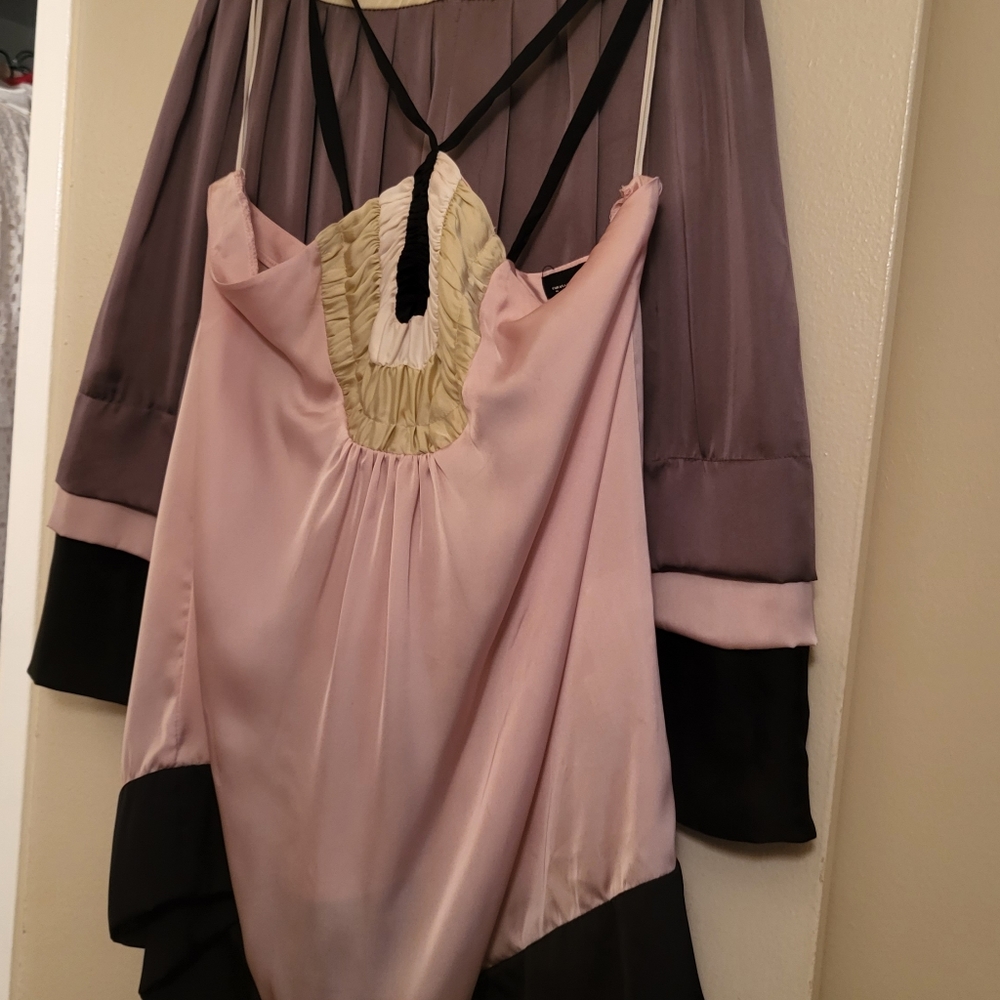 Zara set top & Skirt. Top size M. Skirt size S. Gray/pink/cream